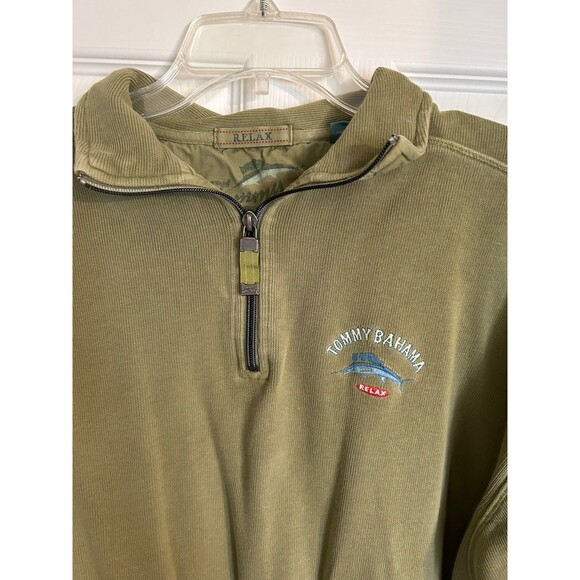 Tommy Bahama Quarter Zip Pullover Sweatshirt - Picture 2 of 8